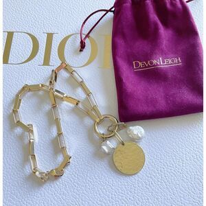 Devon Leigh Gold Pendant with Stones Necklace